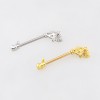 HALLOWEEN REVOLVER PISTOL ROSE HANDLE 316L SURGICAL STEEL NIPPLE RING